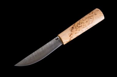 Якутский нож, средний <span><span>(дамасская сталь 1200 слоёв, рукоять карельская береза)</span></span>