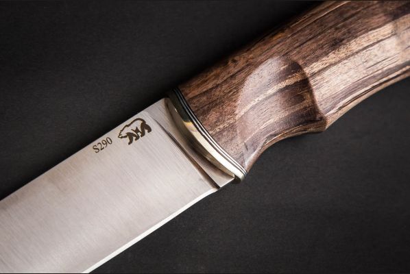 Нож Боровик - Premium <span>(S390, стабилизированная карельская берёза, мозаичный пин под темляк)</span>