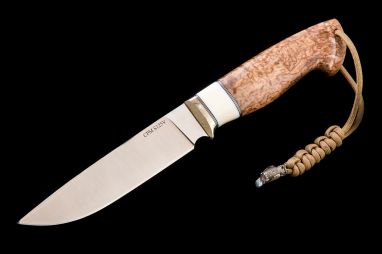 Нож Лиса <span><span>(CPM S125V, стабилизированная карельская берёза, вставка клык моржа)</span></span>