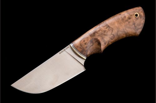 Нож Медведь-premium <span>(S390, стабилизированная карельская берёза, мозаичный пин под темляк)</span>