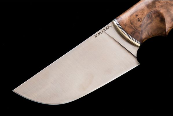 Нож Медведь-premium <span>(S390, стабилизированная карельская берёза, мозаичный пин под темляк)</span>