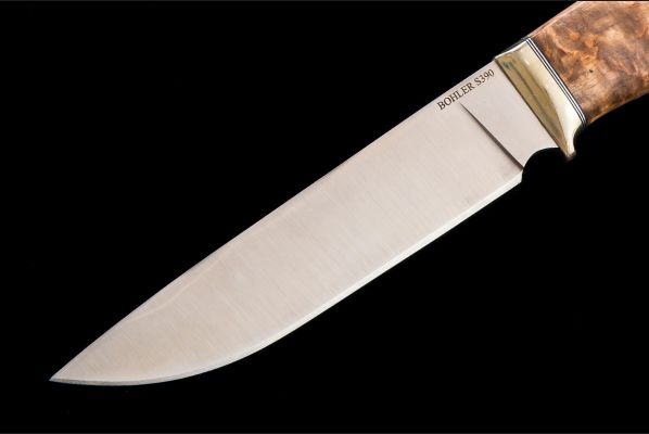 Нож Лиса <span>(S390, стабилизированная карельская берёза, мозаичный пин под темляк)</span>