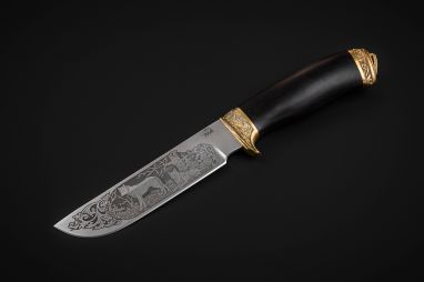 Нож Легионер <span><span>(х12мф, черный граб, литье латунь, художественное оформление)</span></span>