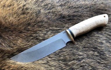 Охотничий нож Сахалин <span><span>(дамаск 1200 слоёв, карельская береза)</span></span>