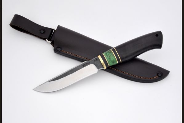 Нож Клык <span>(х12мф, чёрный граб, стабилизированная вставка)</span>