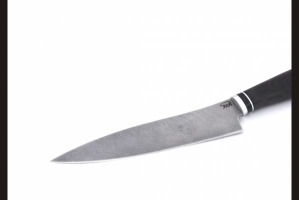 Нож Шеф - повар малый <span>(дамаск, черный граб)</span>