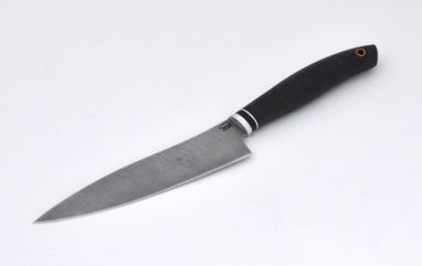 Нож Шеф - повар малый <span><span>(дамаск, черный граб)</span></span>
