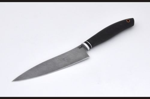 Нож Шеф - повар малый <span>(дамаск, черный граб)</span>