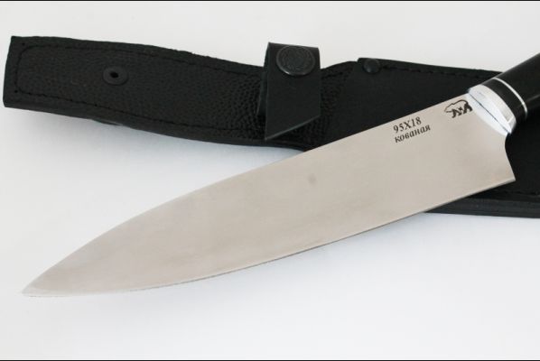 Нож Шеф - повар средний <span>(95Х18, чёрный граб)</span>