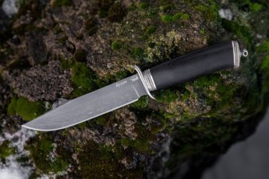 Нож Разведчик 2 <span><span>(булат, чёрный граб, литьё мельхиор)</span></span>