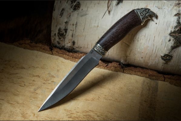 Нож Ворон <span>(дамаск, венге, литьё мельхиор 2)</span>