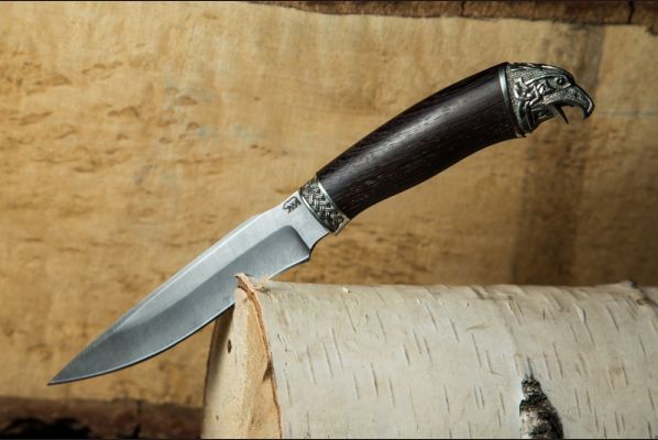 Нож Ворон <span>(дамаск, венге, литьё мельхиор 2)</span>