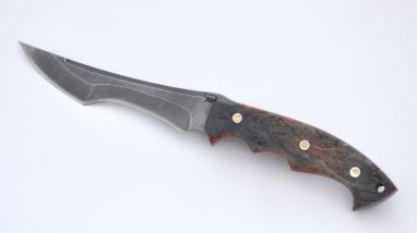 Тактический нож Пират <span><span>(дамаск 1200 слоев, стабилизированная карельская береза, цельнометаллический)</span></span>
