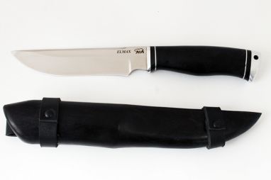 Нож Походный <span><span>(elmax, чёрный граб, дюраль, деревянные ножны)</span></span>