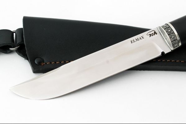 Нож Таёжный <span>(elmax, чёрный граб, литьё мельхиор)</span>