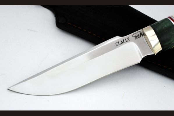 Нож Клык <span>(elmax, стабилизированная карельская берёза, рог лося)</span>