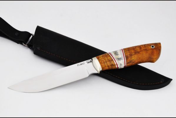 Нож Путник <span>(elmax, карельская береза, вставка рог)</span>