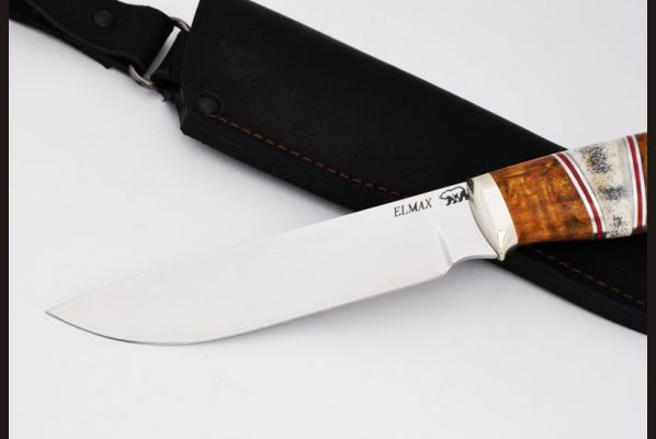 Нож Путник <span>(elmax, карельская береза, вставка рог)</span>