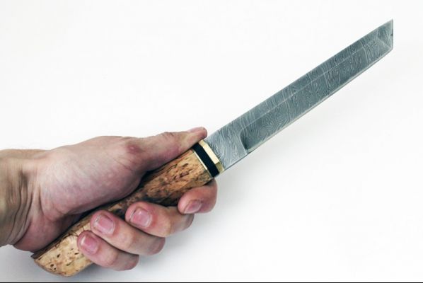 Нож Танто <span>(дамаск, карельская берёза)</span>