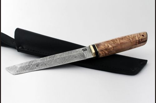 Нож Танто <span>(дамаск, карельская берёза)</span>