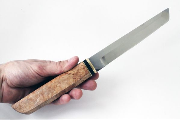 Нож Танто <span>(elmax, карельская берёза)</span>