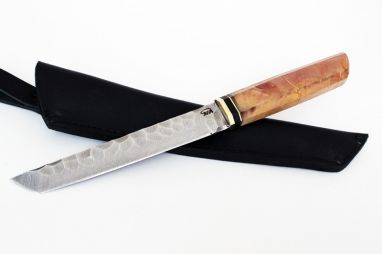 Нож Танто <span><span>(дамаск, долы камень, карельская берёза)</span></span>