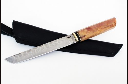 Нож Танто <span>(дамаск, долы камень, карельская берёза)</span>