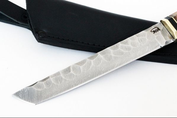 Нож Танто <span>(дамаск, долы камень, карельская берёза)</span>