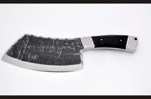 Тяпка №1 <span>(х12мф, цельнометаллическая, со следами ковки, граб, резная)</span>