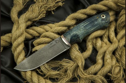 Нож Боровик-premium <span>(алмазка, стабилизированная карельская береза, мозаичный пин под темляк)</span>