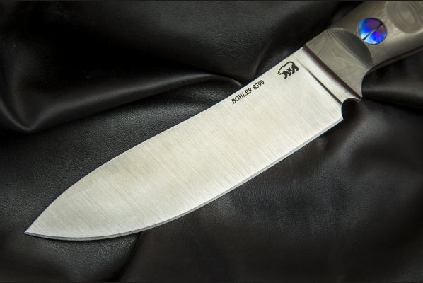 Нож Сибирь <span>(S390, карбон, цельнометаллический, титановые винты)</span>