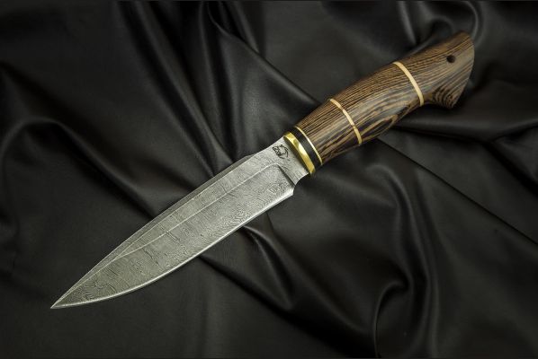 Нож Ворон <span>(дамаск, венге, вставка береста)</span>