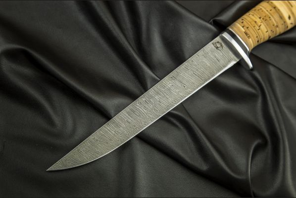 Нож Филейный большой <span>(дамаск, береста, дюраль)</span>
