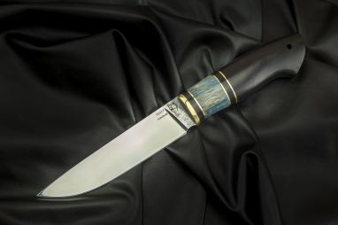 Нож Лиса <span><span>(95х18, чёрный граб, стабилизированная вставка)</span></span>