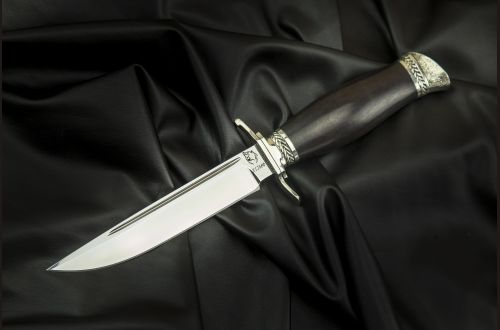 Финка НКВД разборная <span>(сталь Х12МФ,  черный граб, литье мельхиор)</span>