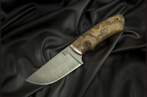 Нож Медведь Premium <span>(дамаск 20 000 слоёв, стабилизированная карельская берёза, мозаичный пин под темляк)</span>