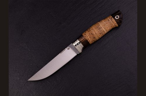 Нож Барс 2 <span>(М390, береста, стабилизированная карельская берёза, мозаичный пин под темляк)</span>