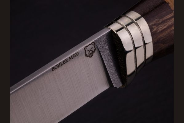 Нож Барс <span>(М390, береста, стабилизированная карельская берёза, мозаичный пин под темляк)</span>