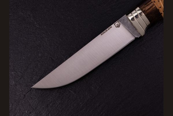 Нож Барс <span>(М390, береста, стабилизированная карельская берёза, мозаичный пин под темляк)</span>