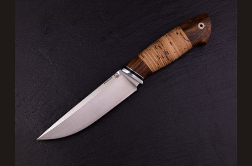 Нож Русский 2 <span>(М390, береста, айронвуд, мозаичный пин под темляк)</span>