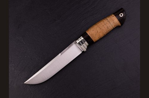 Нож Таёжный 2 <span>(М390, береста, стабилизированная карельская берёза, мозаичный пин под темляк)</span> 