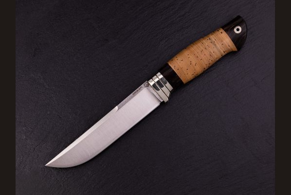 Нож Таёжный 2 <span>(М390, береста, стабилизированная карельская берёза, мозаичный пин под темляк)</span> 