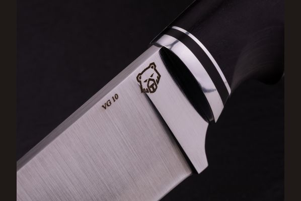Нож Медведь-premium <span>(VG10, чёрный граб, формованные ножны)</span>
