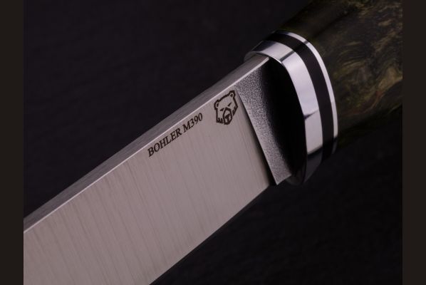 Нож Егерь <span>(М390, стабилизированная карельская берёза, мозаичный пин под темляк, формованные ножны)</span>