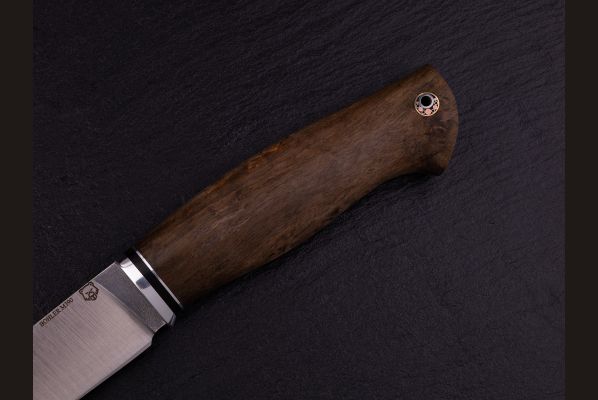 Нож Барс <span>(М390, стабилизированная карельская берёза, мозаичный пин под темляк, формованные ножны)</span>