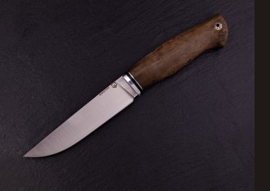 Нож Барс <span><span>(М390, стабилизированная карельская берёза, мозаичный пин под темляк, формованные ножны)</span></span>