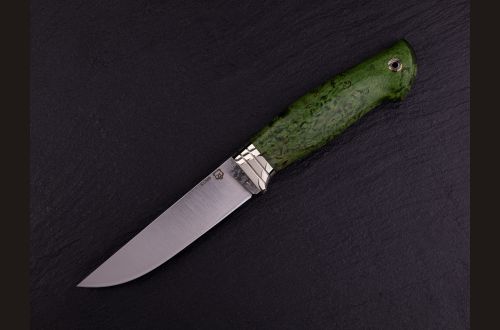 Нож Барс 2 <span>(Х12МФ, больстер литьё мельхиор, стабилизированная карельская берёза, мозаичный пин под темляк)</span>