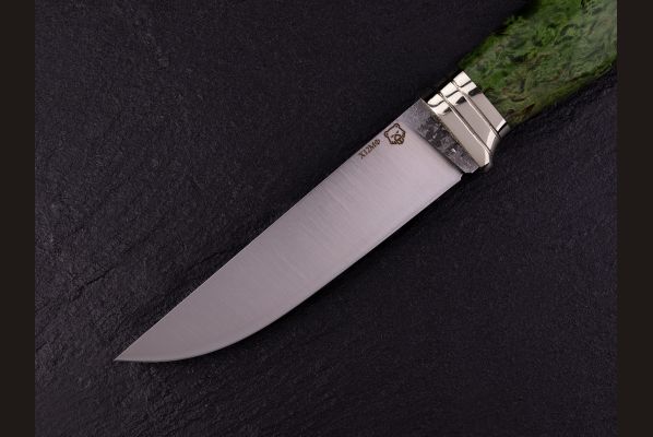 Нож Барс 2 <span>(Х12МФ, больстер литьё мельхиор, стабилизированная карельская берёза, мозаичный пин под темляк)</span>