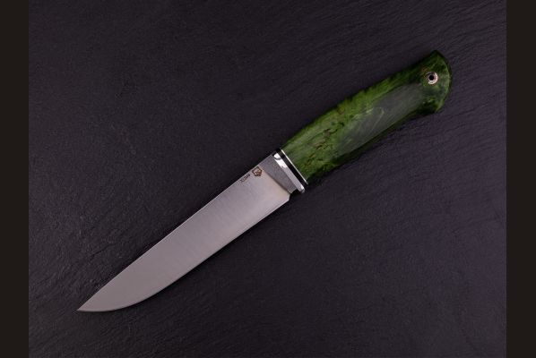 Нож Охотник 2 <span>(Х12МФ, стабилизированная карельская берёза, мозаичный пин под темляк)</span>