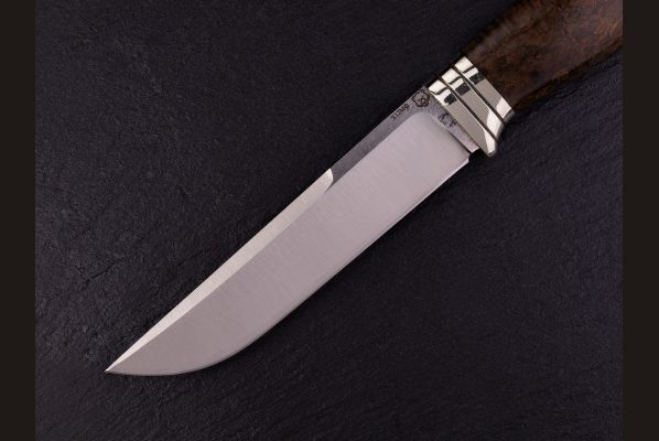 Нож Таёжный <span>(Х12МФ, больстер литьё мельхиор, стабилизированная карельская берёза)</span> 